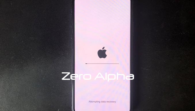 iphone xs displaying attempting data recovery message
