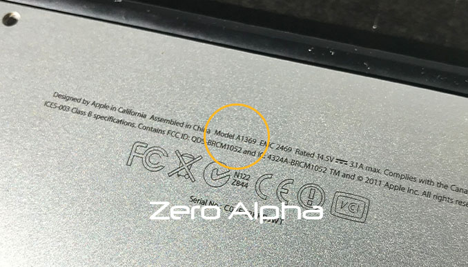 macbook air A1369 how to find model number underneath for 2010 and 2011