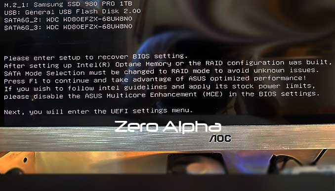 asus please enter setup to recover bios settings raid data recovery