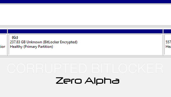 corrupted and damaged bitlocker partition detected as unknown in windows disk manager