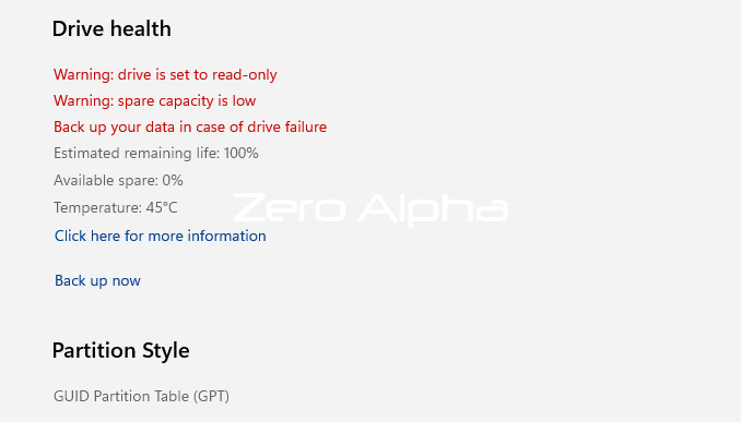 a storage device may be at risk and requires your attention. drive health
