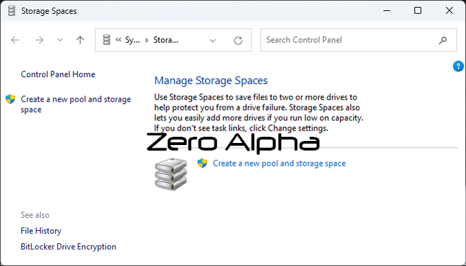 windows storage spaces manage storage spaces window